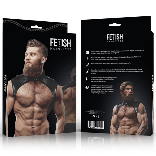 FETISH SUBMISSIVE ATTITUDE - BRIGADE MEN'S ECO-LEATHER ADJUSTABLE NECK HARNESS