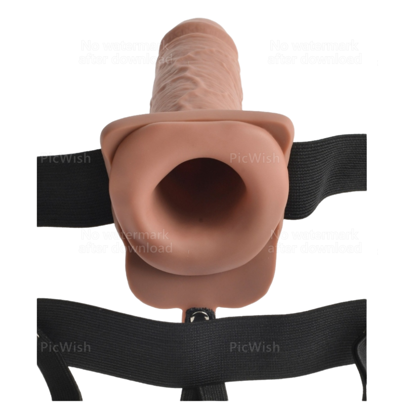 FETISH FANTASY SERIES - ADJUSTABLE REALISTIC PENIS HARNESS WITH RECHARGEABLE BULLETS AND VIBRATOR 7 INCH