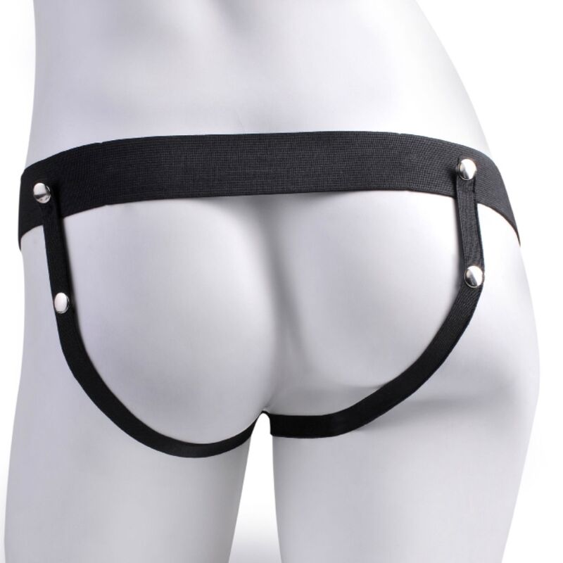 FETISH FANTASY SERIES - ADJUSTABLE REALISTIC PENIS HARNESS WITH RECHARGEABLE BULLETS AND VIBRATOR 7 INCH