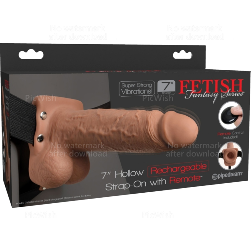 FETISH FANTASY SERIES - ADJUSTABLE REALISTIC PENIS HARNESS WITH RECHARGEABLE BULLETS AND VIBRATOR 7 INCH