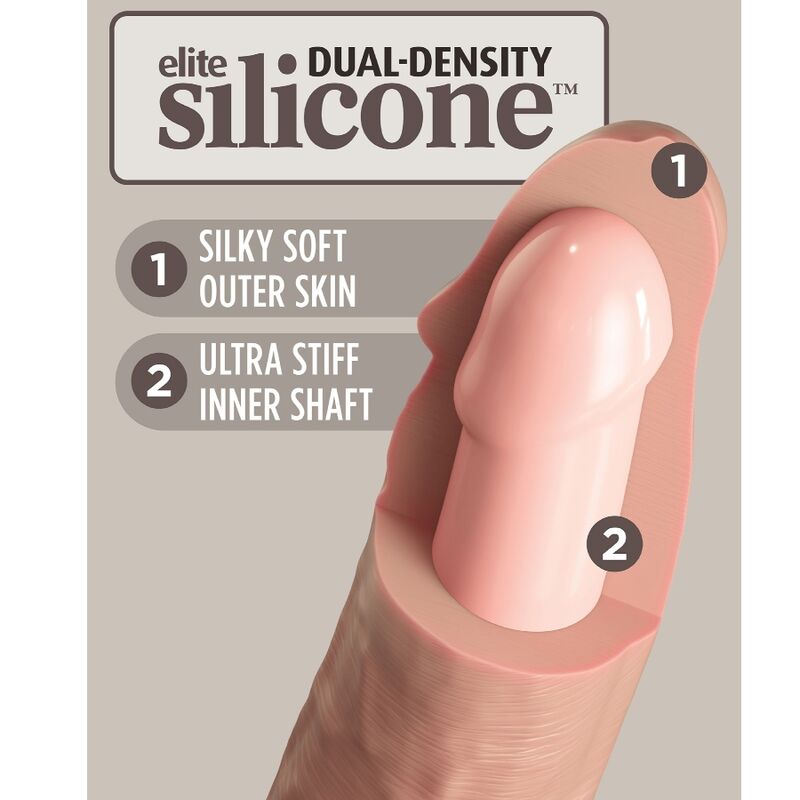 KING COCK - ELITE 15.2 CM REALISTIC VIBRATING &amp; SILICONE DILDO