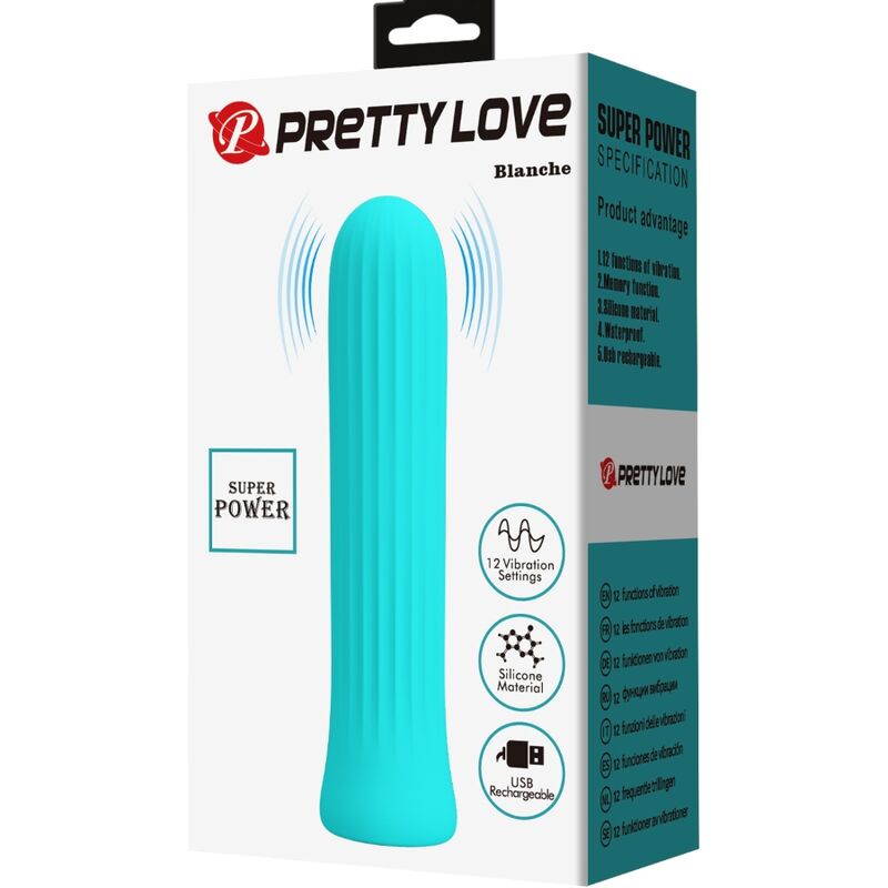 PRETTY LOVE - WHITE VIBRATOR STIMULATOR BLUE