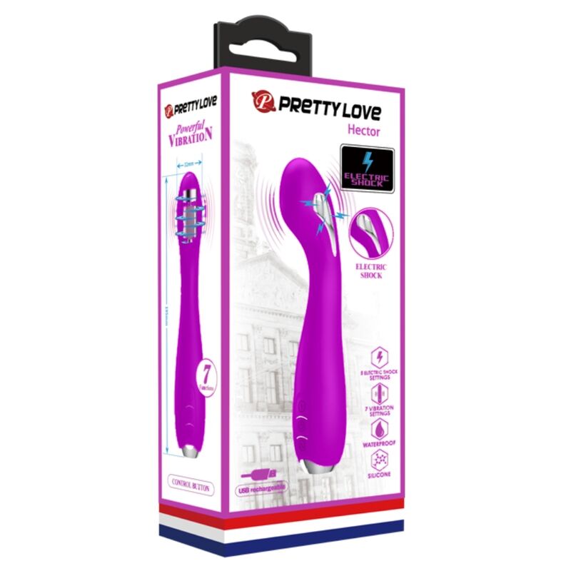 PRETTY LOVE - RECHARGEABLE ELECTROSHOCK VIBRATOR HECTOR - WATERPROOF PURPLE