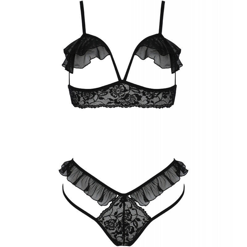 PASIÓN - CONJUNTO DOLLY DE DOS PIEZAS NEGRO L/XL