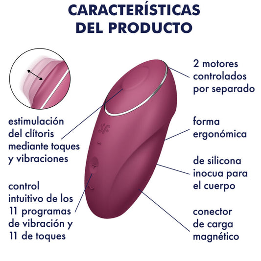 SATISFYER - TAP & CLIMAX 1 VIBRATEUR LAY-ON GRIS