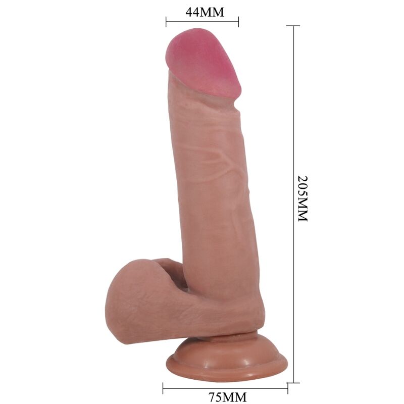 PRETTY LOVE - SLIDING SKIN SERIES REALISTIC DILDO WITH SUCTION CUP SLIDING SKIN BROWN 20.5 CM