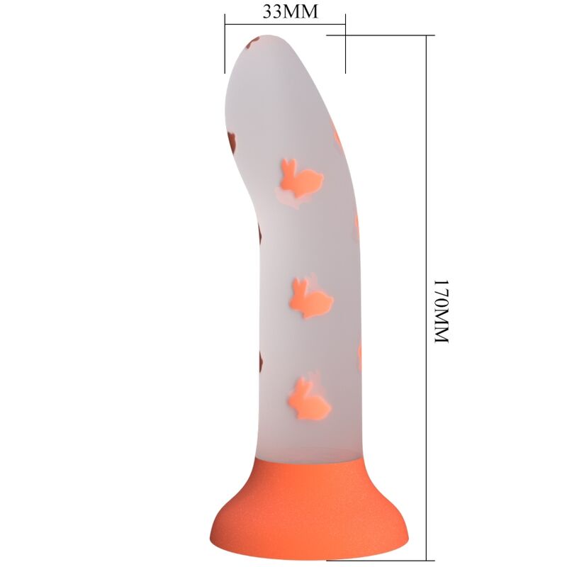 PRETTY LOVE - NIGHTFALL MAGIC DILDO WITHOUT VIBRATION LIGHT ORANGE