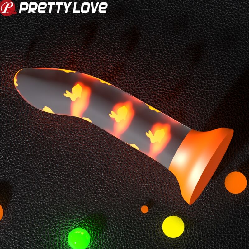 PRETTY LOVE - NIGHTFALL MAGIC DILDO WITHOUT VIBRATION LIGHT ORANGE
