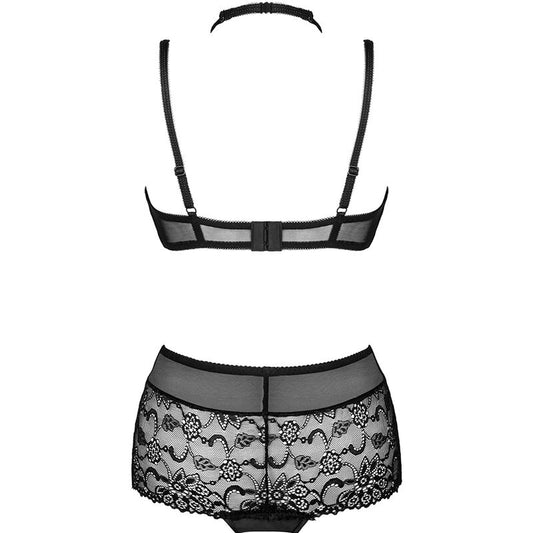 LIVCO CORSETTI FASHION - LINERA FOR THE SENSES COLLECTION SOUTIEN-GORGE + CULOTTE NOIR L/XL