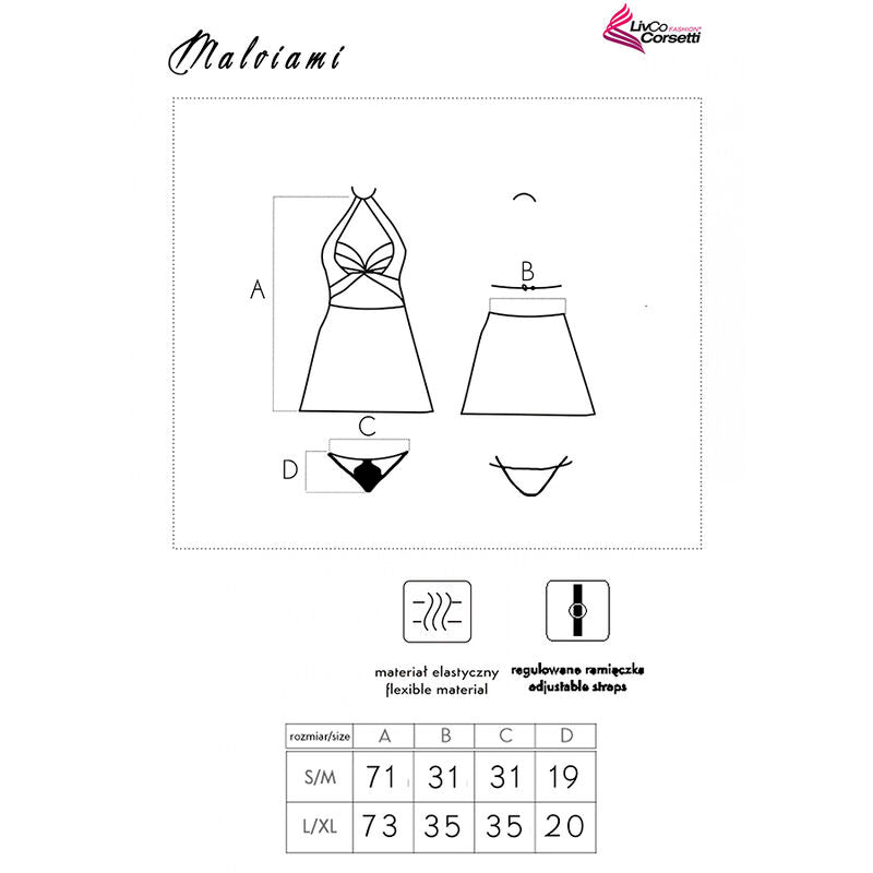 LIVCO CORSETTI FASHION - MALVIAMI LC 90625 CAMISA + BRAGUITA NEGRA