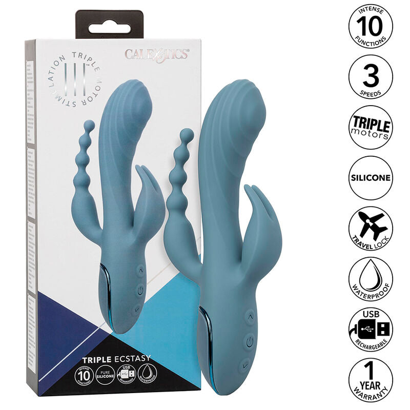 CALEXOTICS - GRAY ECSTASY TRIPLE VIBRATOR