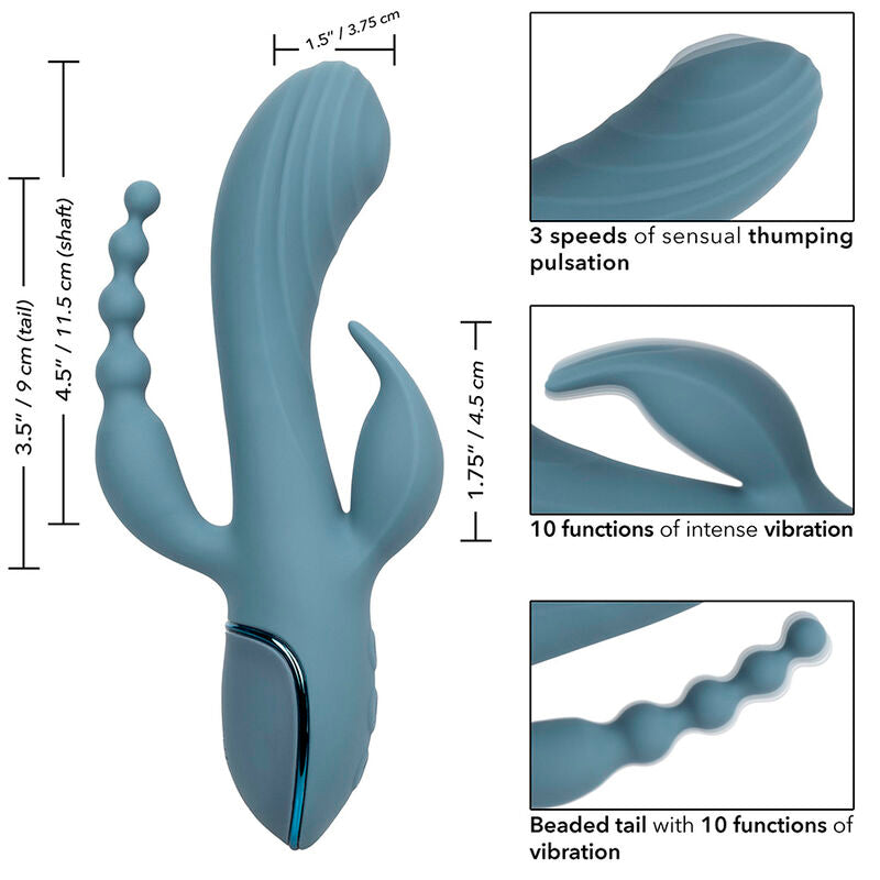 CALEXOTICS - GRAY ECSTASY TRIPLE VIBRATOR