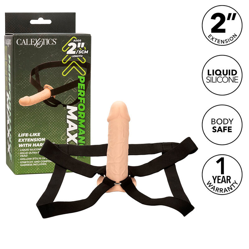 CALEXOTICS - REALISTIC MAXX PERFORMANCE EXTENSION WITH LIGHT SKIN HARNESS