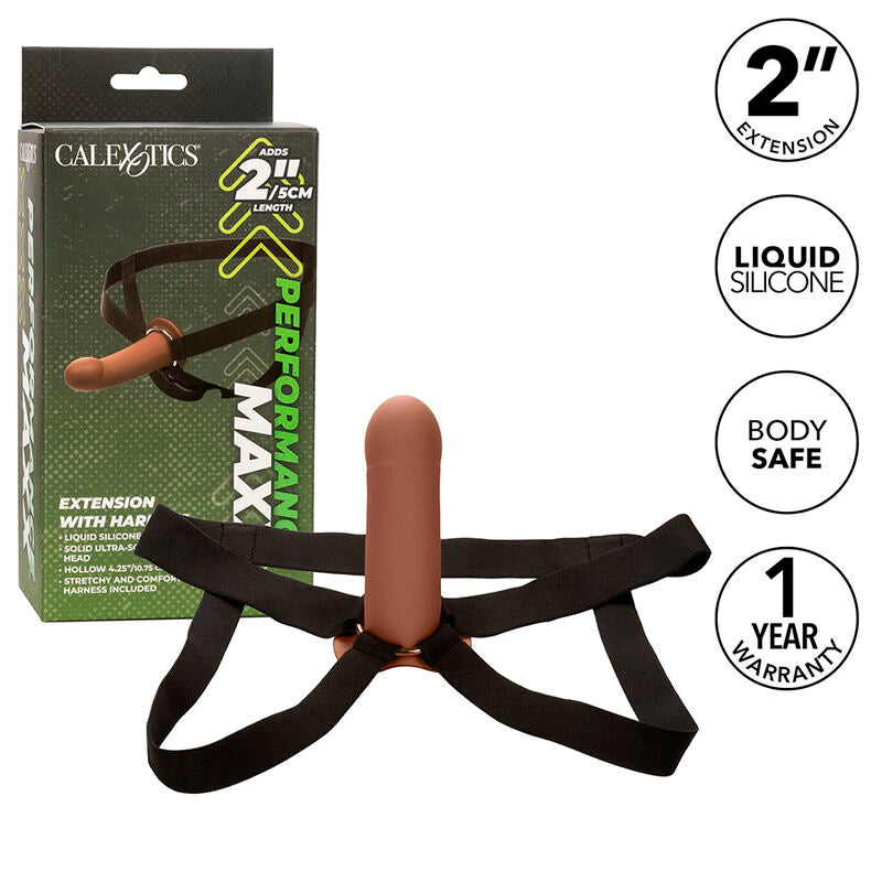 CALEXOTICS - MAXX PERFORMANCE EXTENSION WITH BROWN SKIN HARNESS