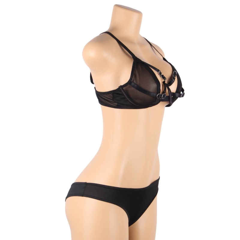 SUBBLIME - TWO-PIECE SHEER BRA &amp; BANDS SET S/M