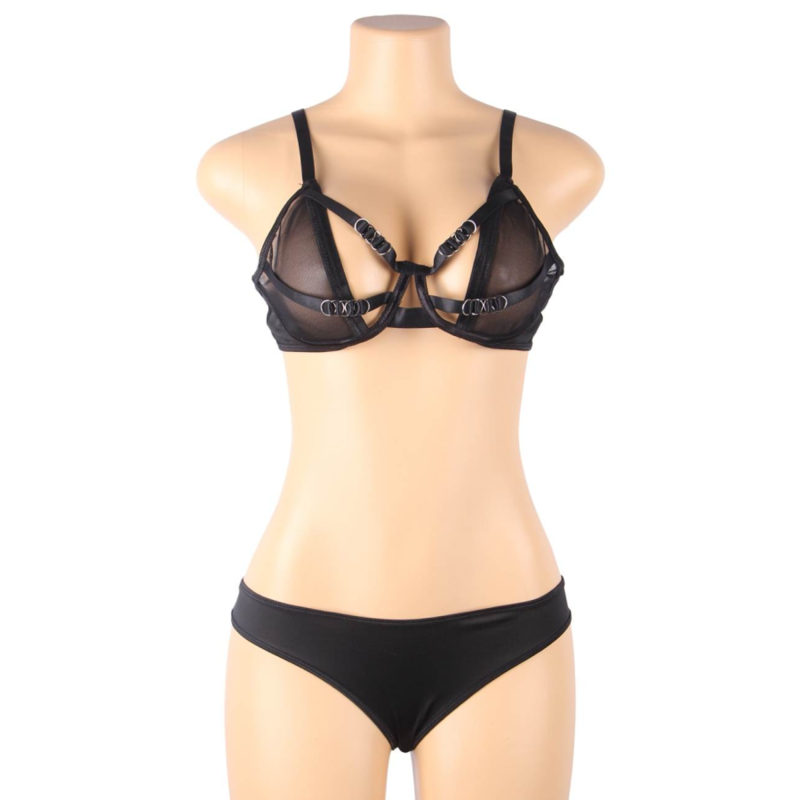 SUBBLIME - TWO-PIECE SHEER BRA &amp; BANDS SET S/M