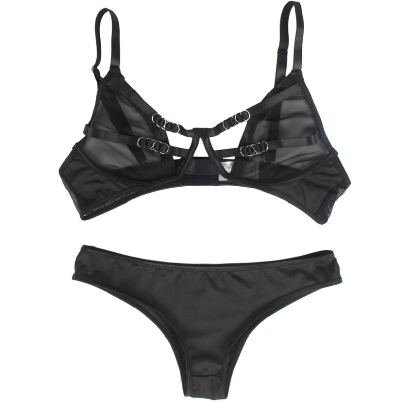 SUBBLIME - TWO-PIECE SHEER BRA &amp; BANDS SET S/M