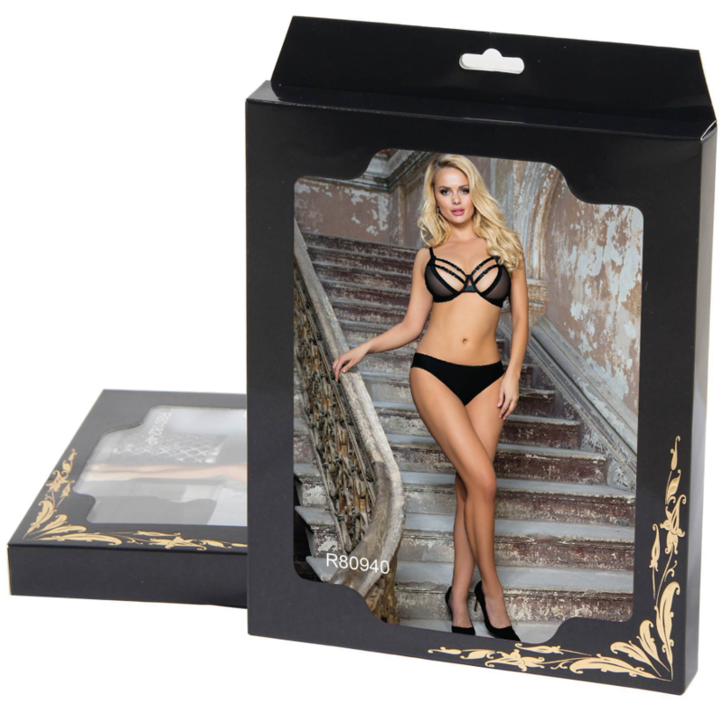 SUBBLIME - TWO-PIECE SHEER BRA &amp; BANDS SET S/M