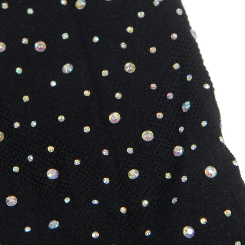 SUBBLIME - 952198 BLACK FISHNET DRESS WITH SPARKLING DIAMONDS ONE SIZE