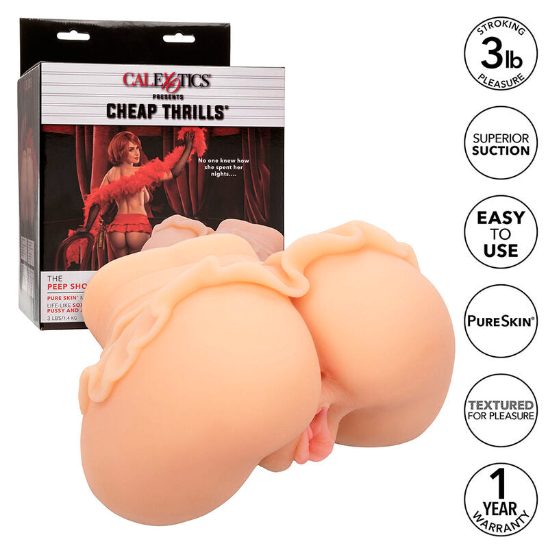 CALEXOTICS - THE PEEP SHOW GIRL DOUBLE MASTURBATOR REALISTIC FLESH