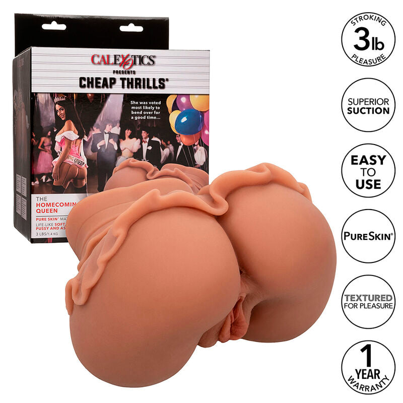 CALEXOTICS - THE QUEEN OF COMING HOME REALISTIC DOUBLE MASTURBATOR CARAMEL