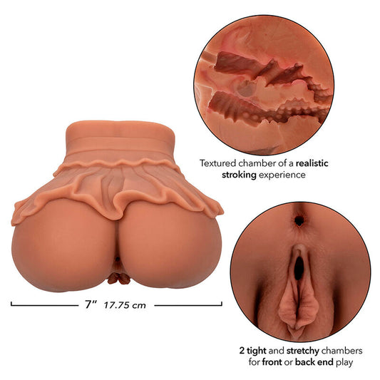 CALEXOTICS - THE QUEEN OF COMING HOME REALISTIC DOUBLE MASTURBATOR CARAMEL