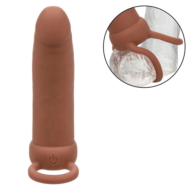 CALEXOTICS - MAXX THICK DOUBLE PENETRATOR 10 VIBRATIONS BROWN