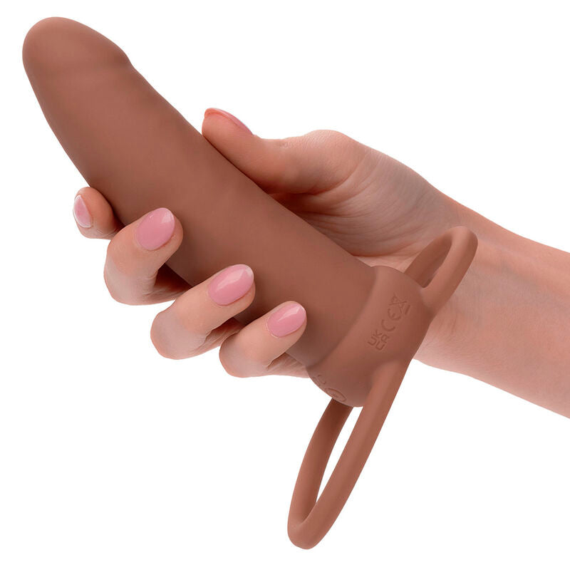 CALEXOTICS - MAXX THICK DOUBLE PENETRATOR 10 VIBRATIONS BROWN