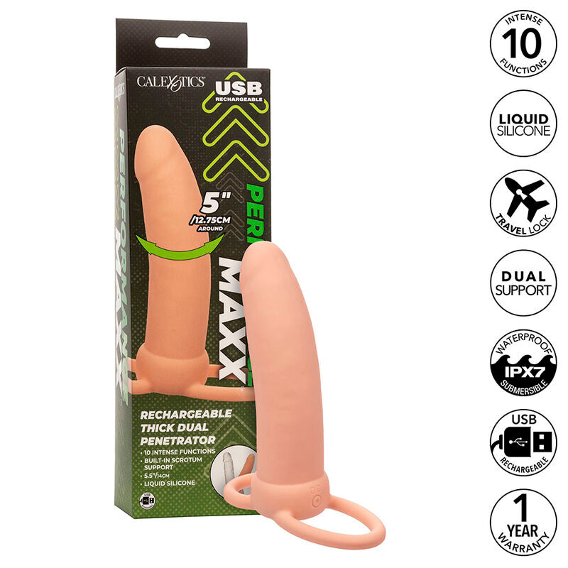 CALEXOTICS - MAXX THICK DOUBLE PENETRATOR 10 FLESH VIBRATIONS