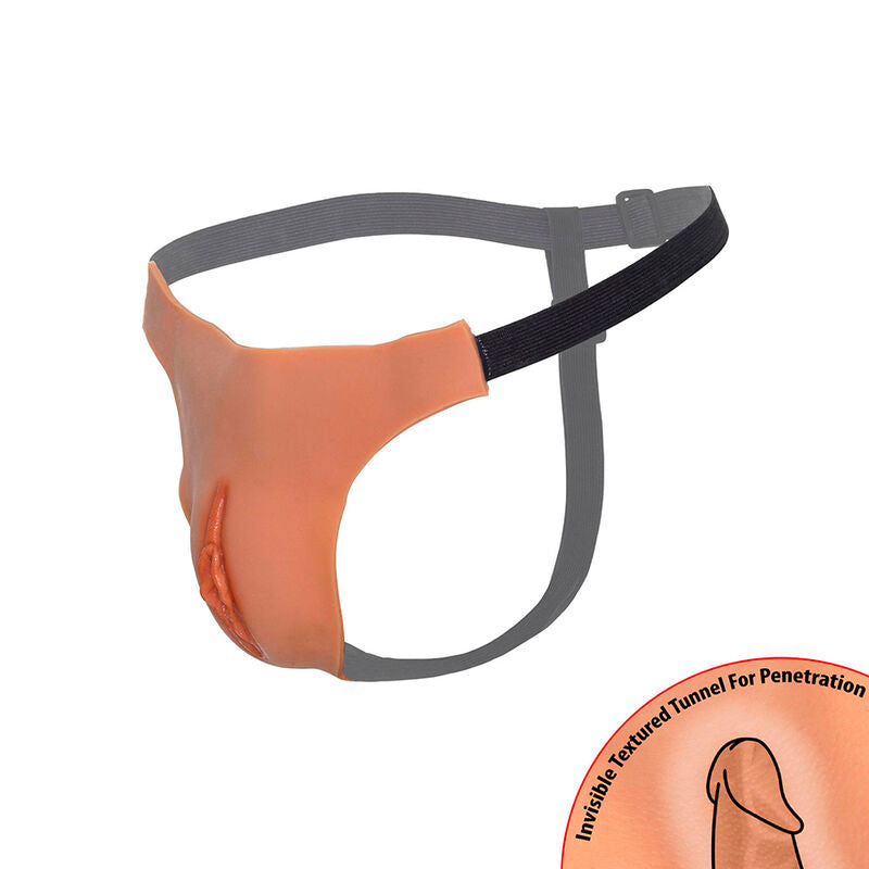 HIDDEN DESIRE - ALTER EGO OPEN VAGINA ADJUSTABLE THONG FLESH