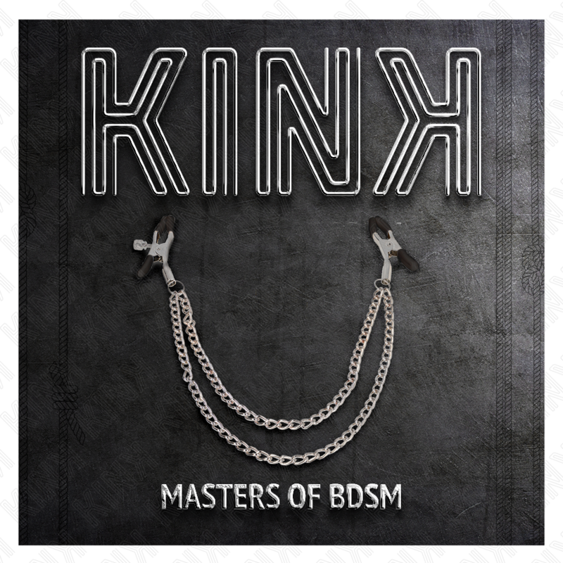 KINK - HEAD CLAMPS WITH 2 THICK SILVER CHAINS 20/23 CM