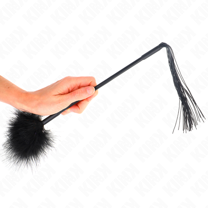 KINK - Silicone Whip with Feathers for Tickles 47 cm