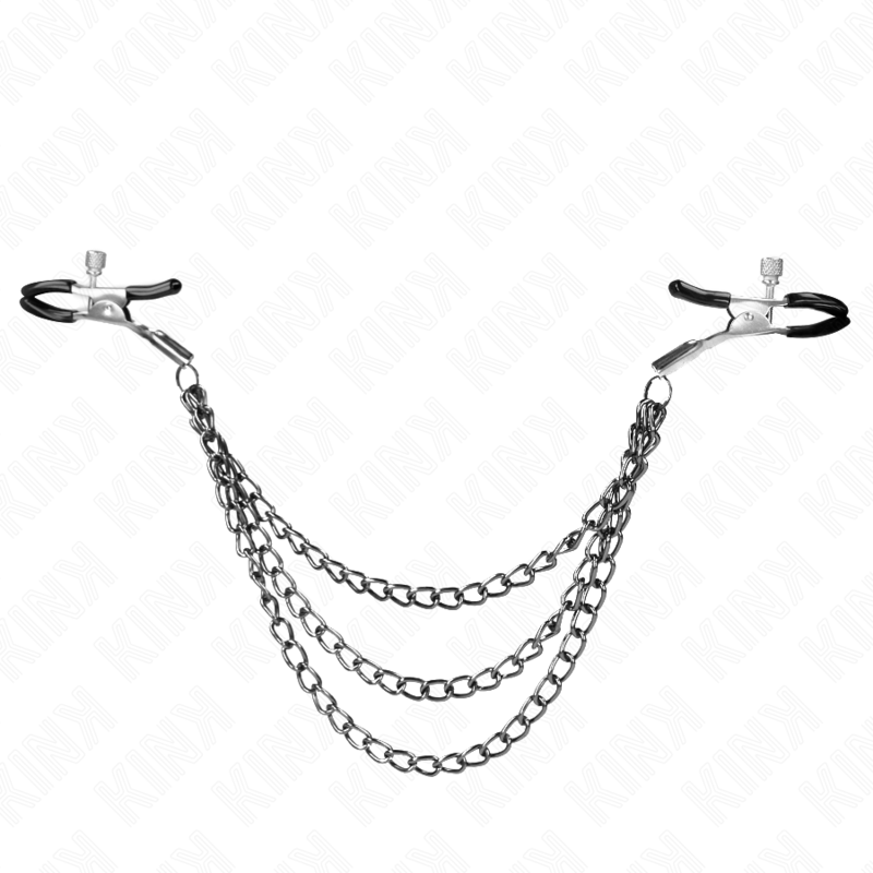 KINK - WORKMAN CLIPS WITH 3 BLACK CHAINS 20/23/28 CM