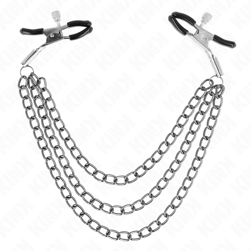 KINK - WORKMAN CLIPS WITH 3 BLACK CHAINS 20/23/28 CM