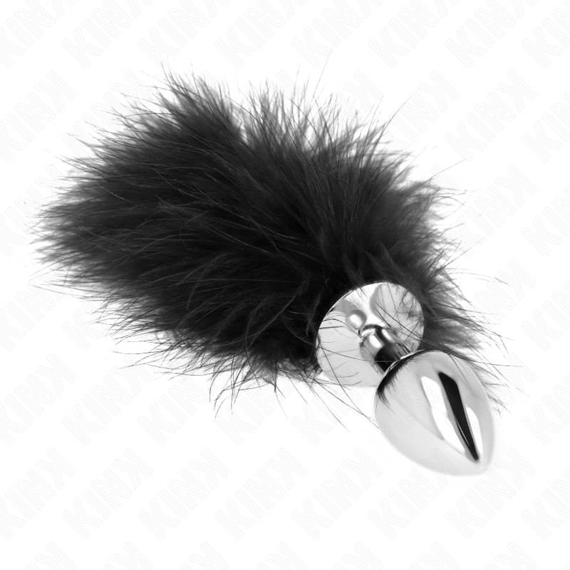KINK - STAINLESS STEEL ANAL PLUG 11 x 7 CM WITH 11 CM FEATHER