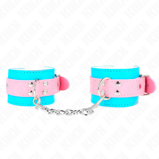 KINK - CUTE BLUE/PINK ADJUSTABLE CUFF CUFFS 16-28 CM X 5 CM