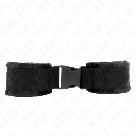 KINK - RED-BLACK NYLON HOOK &amp; LOOP WRIST CUFFS MODEL 1 ADJUSTABLE 25-35 CM X 6 CM