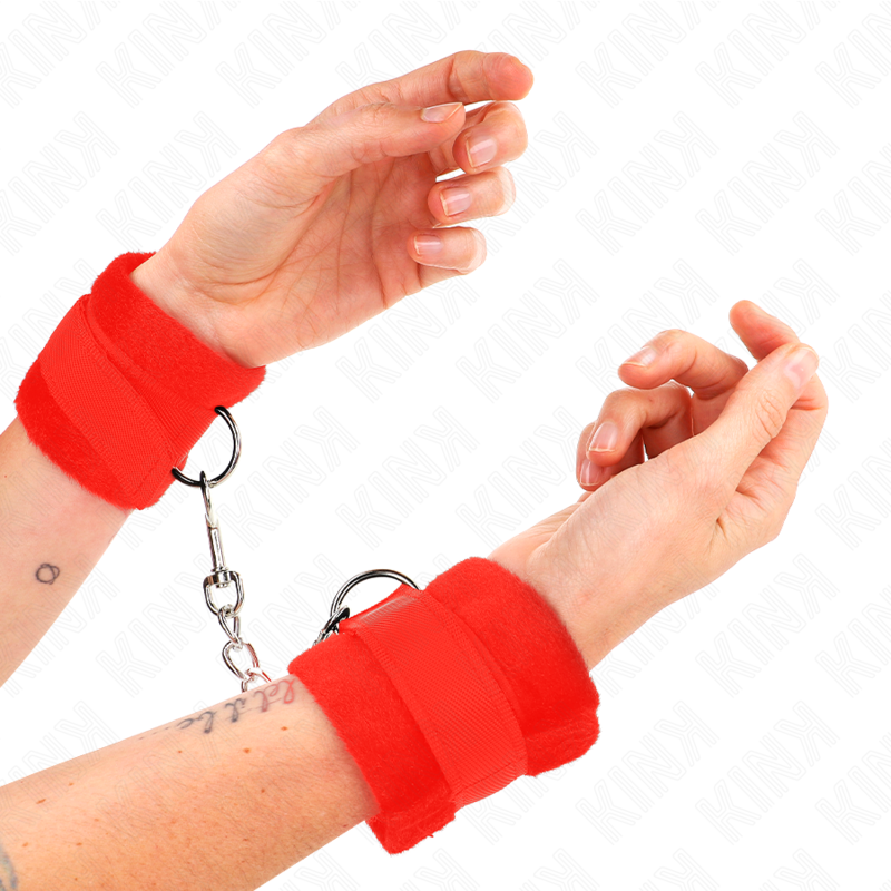 KINK - RED FUR BEGINNER CUFF WARMERS 30 X 7 CM