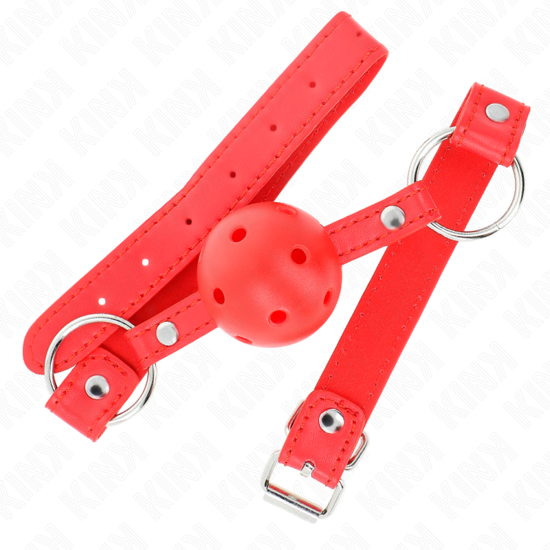 KINK - 4 CM BREATHABLE STICK WITH DOUBLE RIVET MODEL 1 RED 62.5 x 2.5 CM ADJUSTABLE 42-58 CM