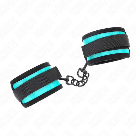 KINK - HOOK &amp; LOOP NYLON WRIST BUTT CUTS BLACK-BLUE ADJUSTABLE 18-32 CM X 5 CM