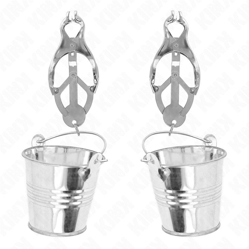 KINK - JAPANESE CLOVER NIPPLE CLAMPS WITH SILVER BUCKET