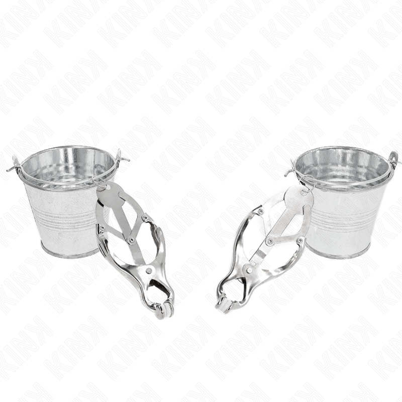 KINK - JAPANESE CLOVER NIPPLE CLAMPS WITH SILVER BUCKET