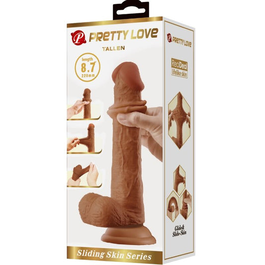 PRETTY LOVE - LARGE REALISTIC DILDO 22 CM BROWN
