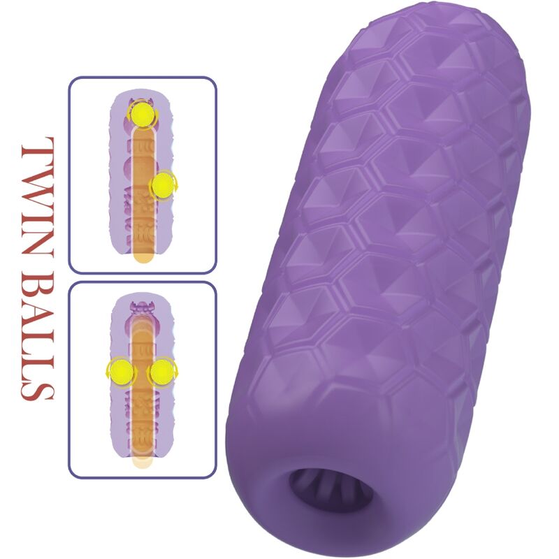 PRETTY LOVE - PURPLE DOUBLE BALL MALE MASTURBATOR