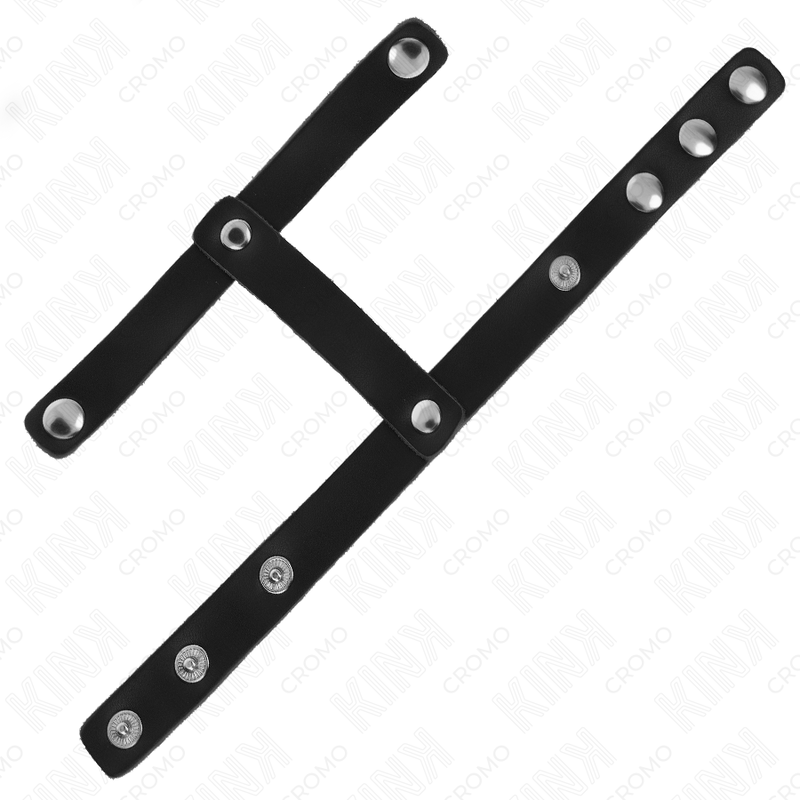 KINK - ADJUSTABLE LEATHER COCK RING AND BALL DIVIDER STRAP