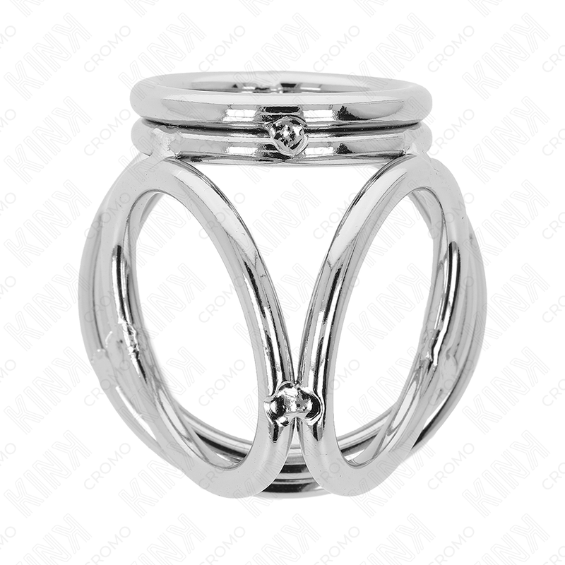 KINK - TRIPLE CHROME METAL COCK RING 3.8CM TO 5CM MODEL 1