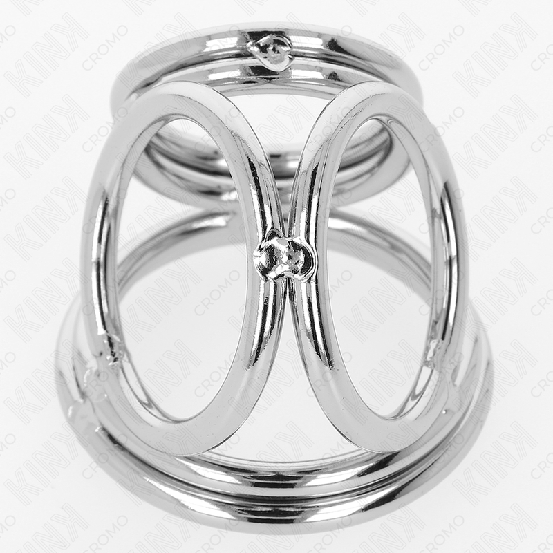 KINK - TRIPLE CHROME METAL COCK RING 3.8CM TO 5CM MODEL 1