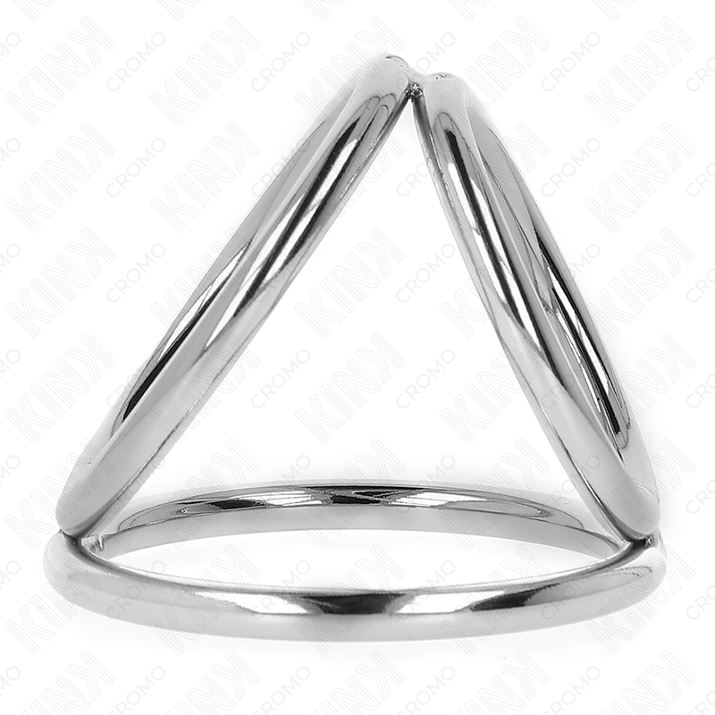 KINK - TRIPLE CHROME METAL COCK RING 3.8CM TO 5CM MODEL 2