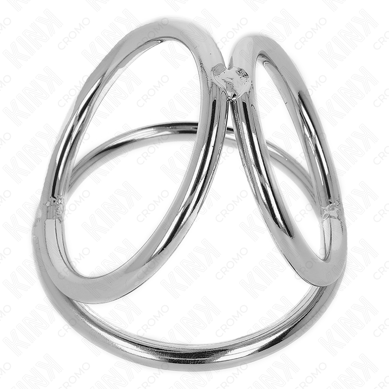 KINK - TRIPLE CHROME METAL COCK RING 3.8CM TO 5CM MODEL 2