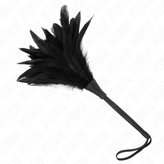 KINK - 36 CM BLACK HORN TICKLE CHICKEN FEATHERS